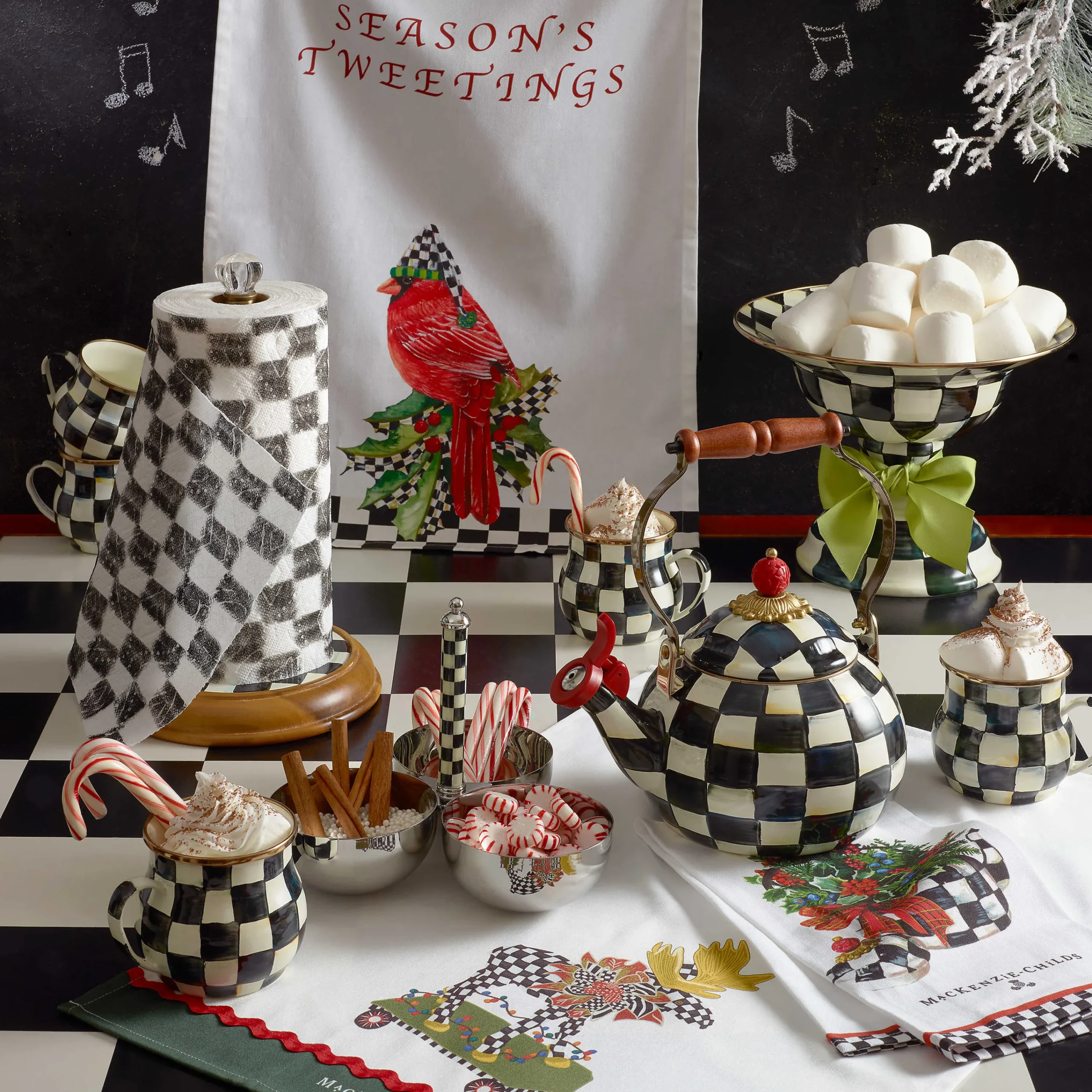 MacKenzie-Childs Supper Club Trio - Courtly Check* Outdoor Entertaining