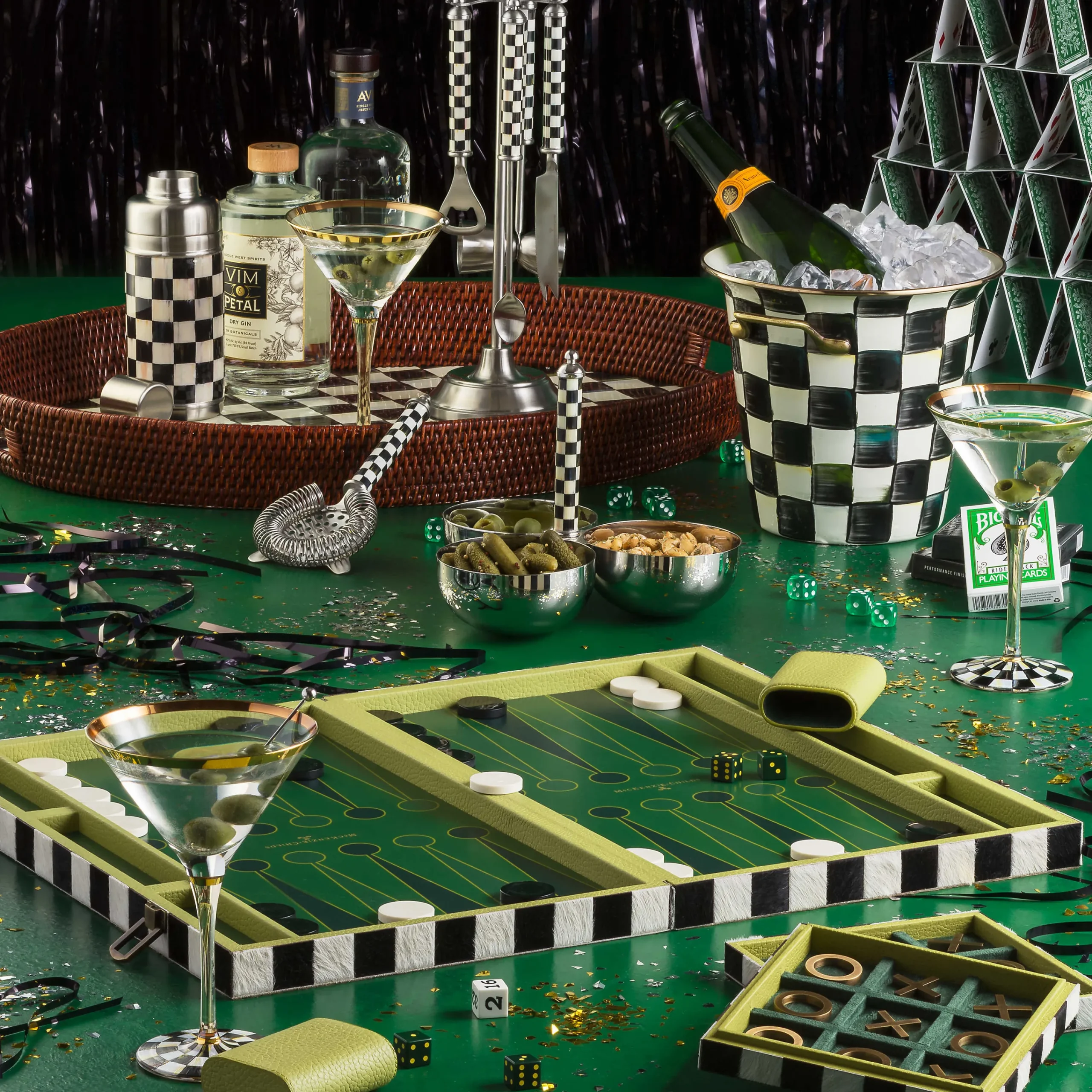 MacKenzie-Childs Supper Club Trio - Courtly Check* Outdoor Entertaining