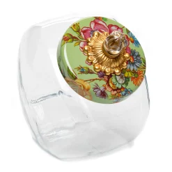 MacKenzie-Childs Sweets Jar With Flower Market Enamel Lid - Green* Kitchen Storage & Organization