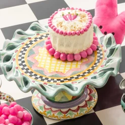 MacKenzie-Childs Taylor Fluted Cake Stand - Odd Fellows* Outdoor Entertaining