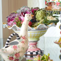 MacKenzie-Childs Taylor Fluted Rim Compote - Odd Fellows* Outdoor Entertaining