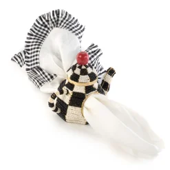 MacKenzie-Childs Tea Kettle Napkin Ring - Courtly Check* Kitchen & Table Linens