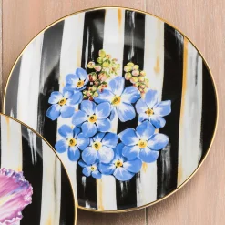 MacKenzie-Childs Thistle & Bee Salad Plate - Forget-Me-Not* Outdoor Entertaining