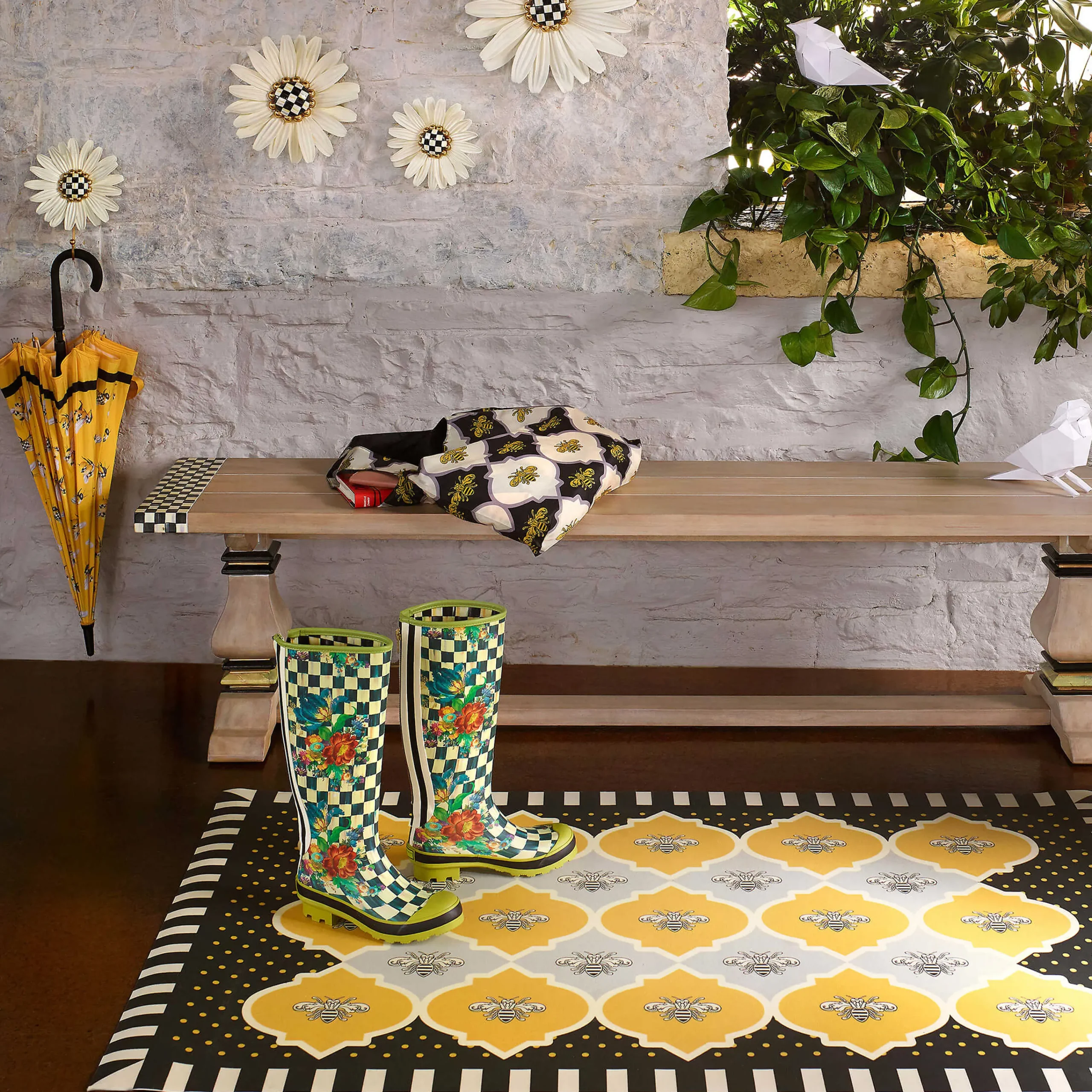 MacKenzie-Childs Trestle Bench* Entryway Furniture