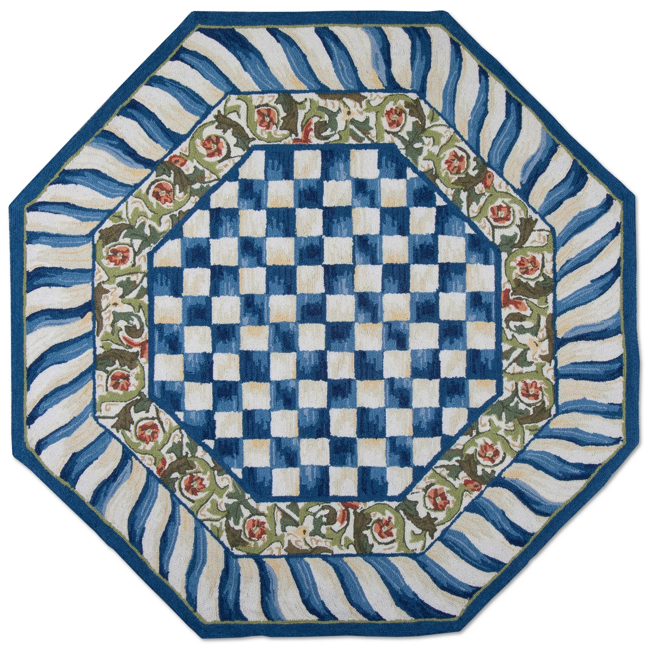 MacKenzie-Childs Truly Royal Check Rug - 6' Octagon* Rugs