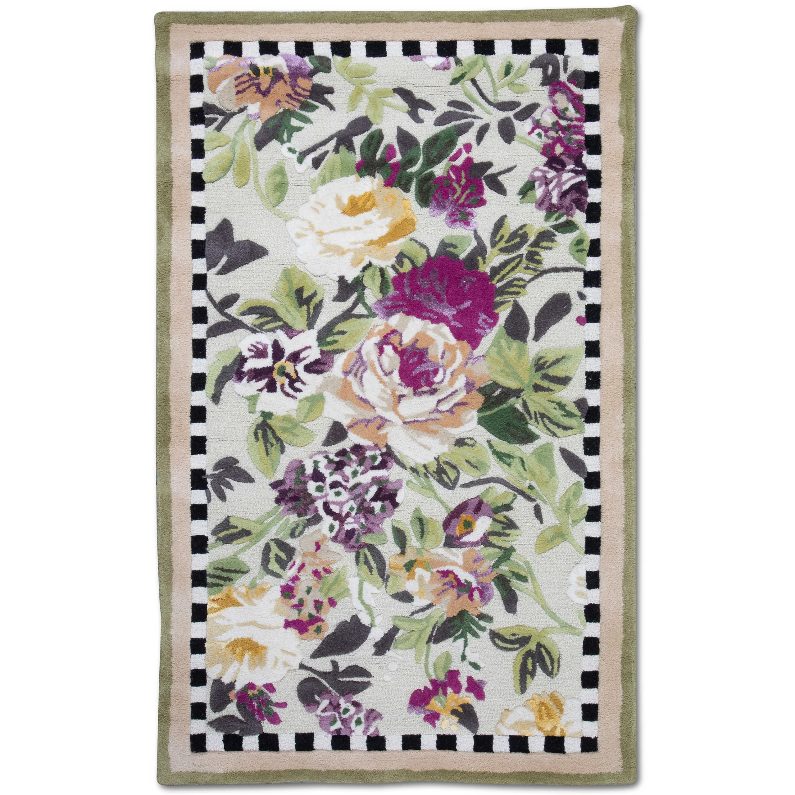 MacKenzie-Childs Tudor Rose Rug - 3' X 5' - Silver Fern* Rugs