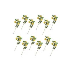 MacKenzie-Childs Wild Rose Spray Bouquet - Yellow - Set Of 12* Greenery & Florals