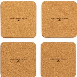 MacKenzie-Childs Wildflowers Cork Back Coasters - Set Of 4* Table Accessories