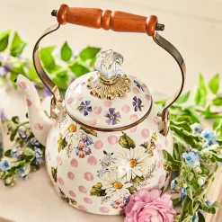 MacKenzie-Childs Wildflowers Enamel 2 Qt Tea Kettle - Pink* Tea Kettles