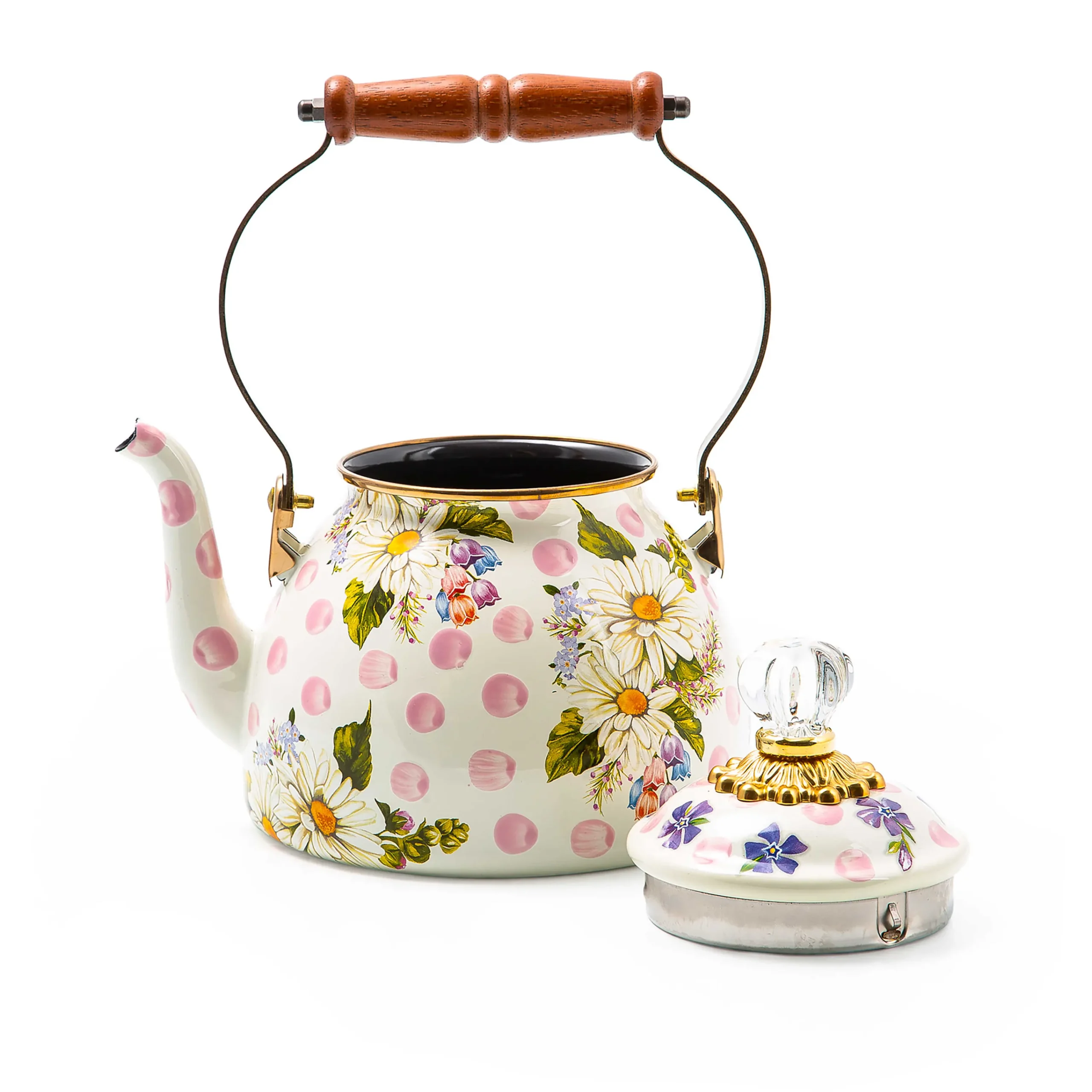 MacKenzie-Childs Wildflowers Enamel 2 Qt Tea Kettle - Pink* Tea Kettles