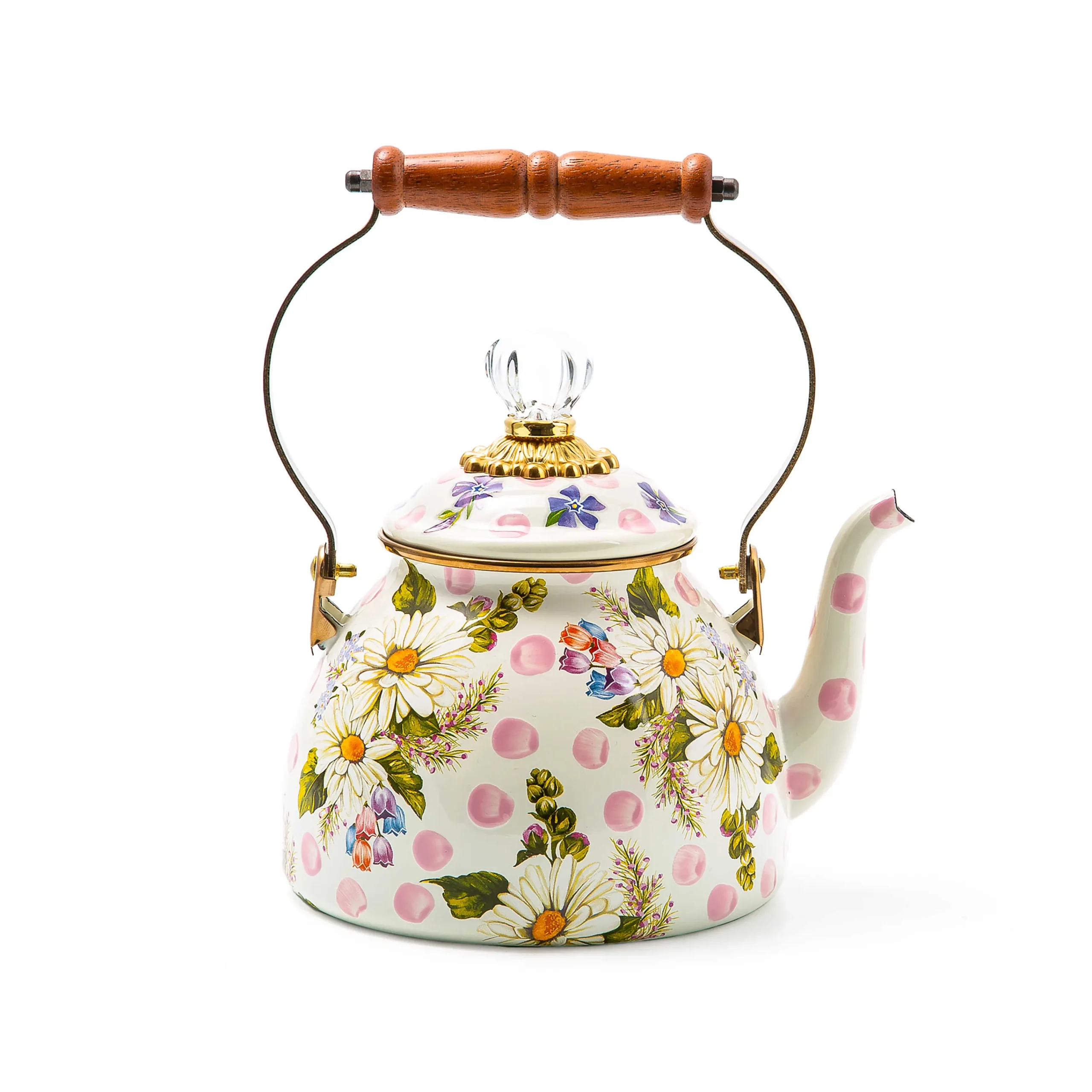 MacKenzie-Childs Wildflowers Enamel 2 Qt Tea Kettle - Pink* Tea Kettles