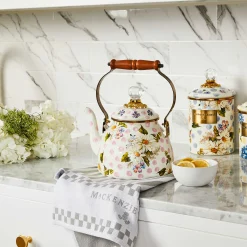 MacKenzie-Childs Wildflowers Enamel Medium Canister - Blue* Kitchen Storage & Organization