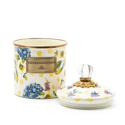 MacKenzie-Childs Wildflowers Enamel Small Canister - Yellow* Kitchen Storage & Organization