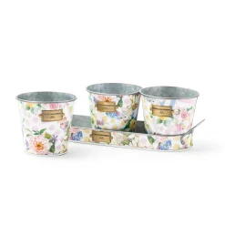 MacKenzie-Childs Wildflowers Herb Pots - Set Of 3* Pots & Planters