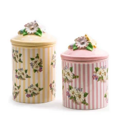 MacKenzie-Childs Wildflowers Large Canister - Yellow* Kitchen Storage & Organization