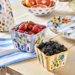 MacKenzie-Childs Wildflowers Small Berry Basket - Yellow* Kitchen Utensils & Tools