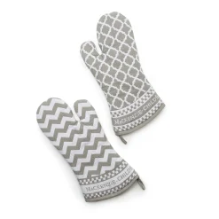 MacKenzie-Childs Zig Zag Oven Mitts - Sterling - Set Of 2* Kitchen & Table Linens