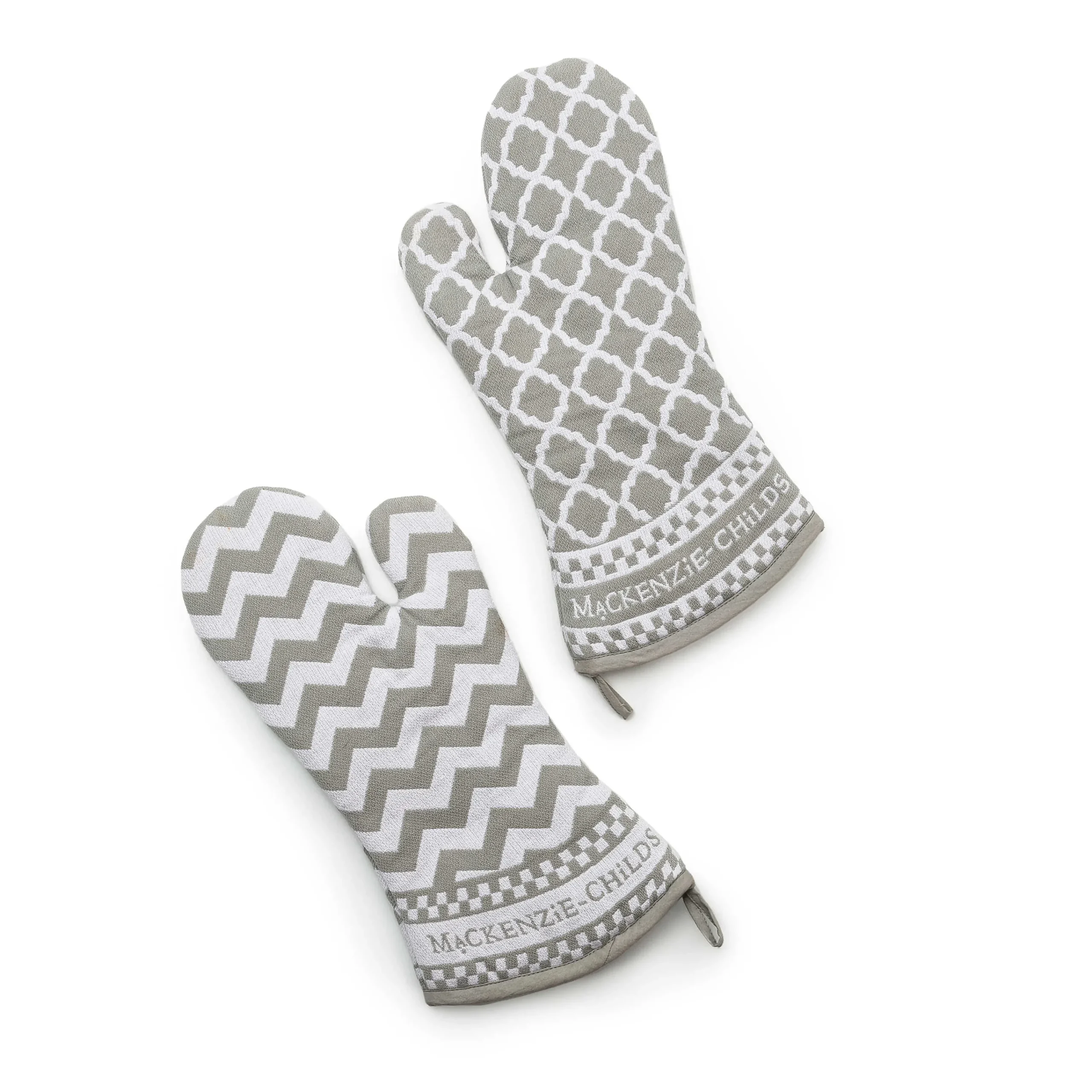 MacKenzie-Childs Zig Zag Oven Mitts - Sterling - Set Of 2* Kitchen & Table Linens