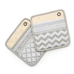 MacKenzie-Childs Zig Zag Potholder - Sterling - Set Of 2* Kitchen & Table Linens